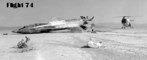 X-15 flight 74, wreckage after X-15 crash landing on Mud Dry Lake