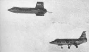X-15 flight 1  landing with F-104 chase plane