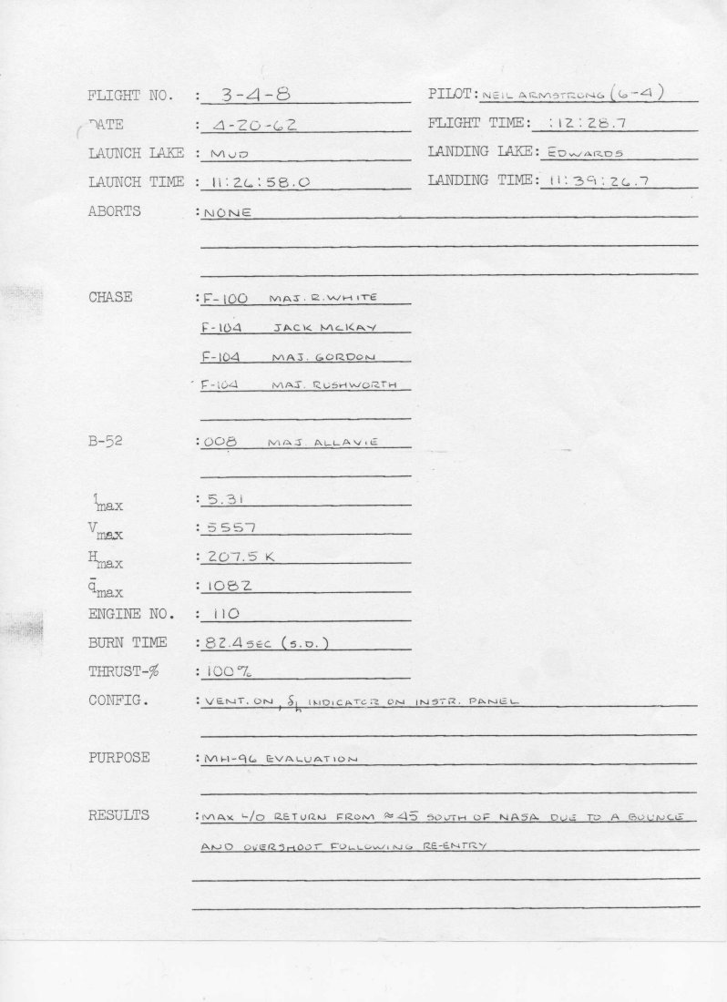 Flight summary, X-15 flight 51 (3-4-8)