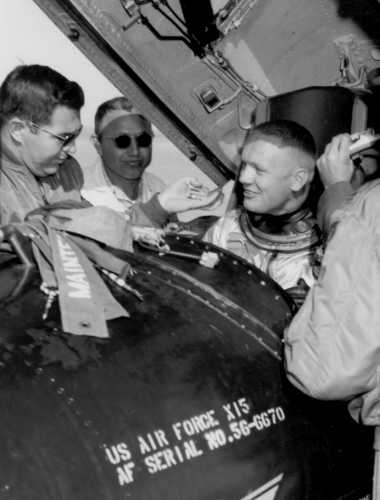 Neil Armstrong after landing