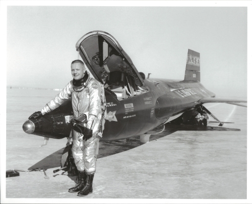 Neil Armstrong at nose of X-15