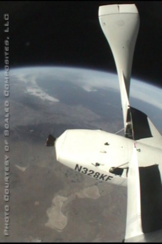 SpaceShipOne feathered near apogee, flight 14P