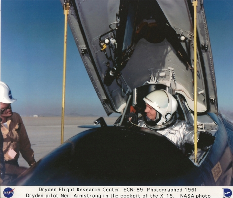 Neil Armstrong in X-15 cockpit after landing