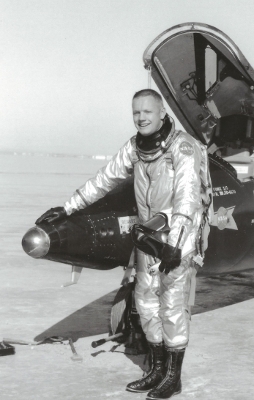 Neil Armstrong at nose of X-15