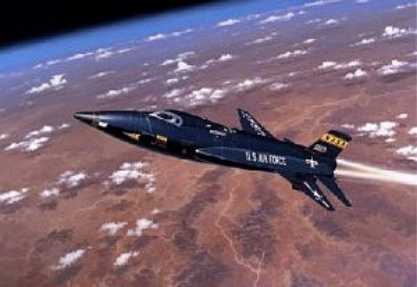 X-15 art, altitude flight climb